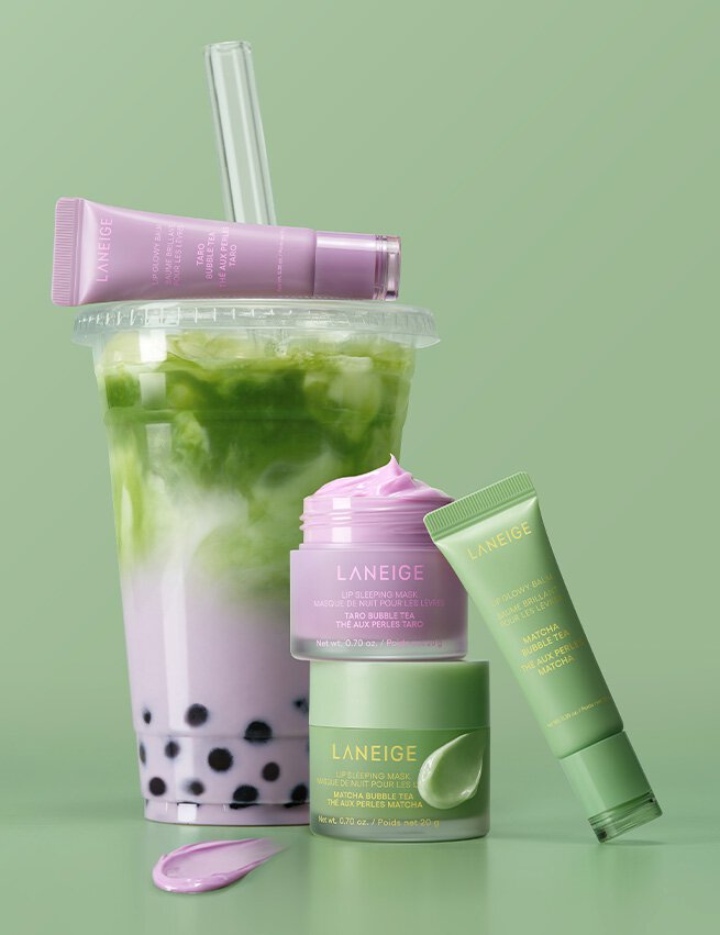 LANEIGE 睡美人極萃滋養晚安唇膜 香芋奶茶,
果凍水光潤唇膏 香芋奶茶,
睡美人極萃滋養晚安唇膜 抹茶歐蕾,
果凍水光潤唇膏 抹茶歐蕾