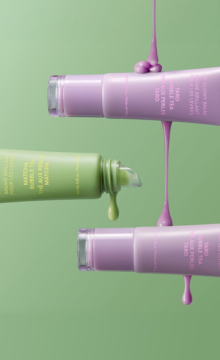 NEW Bubble Tea Collection of Lip Glowy Balm  (Taro Bubble Tea and Matcha Bubble Tea)
