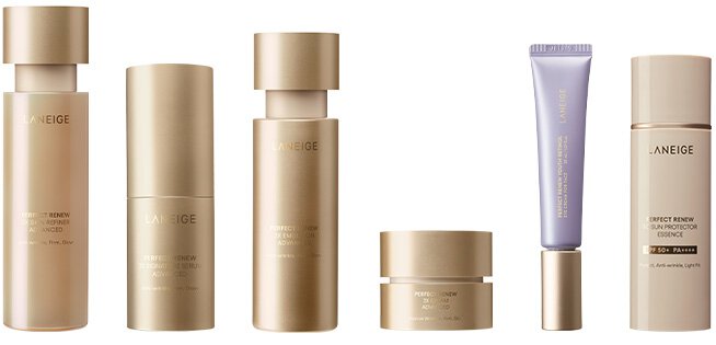 LANEIGE 3x skin refiner advanced,
3x signature serum advanced,
3x emulsion advanced,
3x cream advanced,
5d sun protector essence,
Youth Retinol