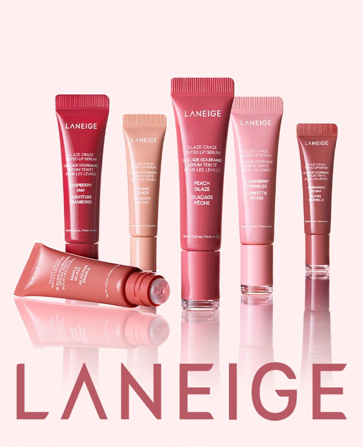 Glaze Craze Tinted Lip Serum - Maple glaze, Raspberry jam, Sugar glaze, Peach glaze, Strawberry sprinkles, Cinnamon sugar