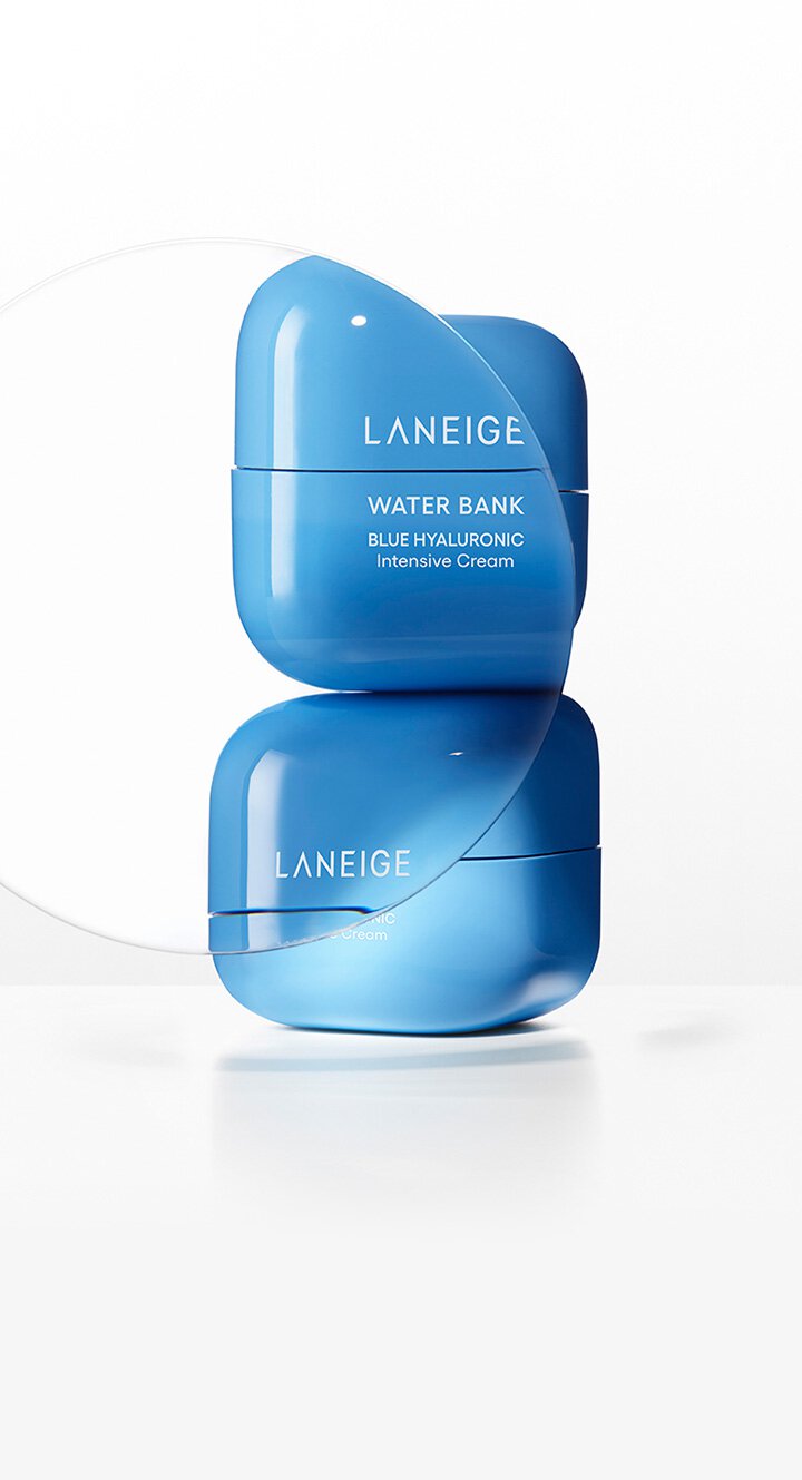 the female model of the water bank hyaluronic cream moisturizer