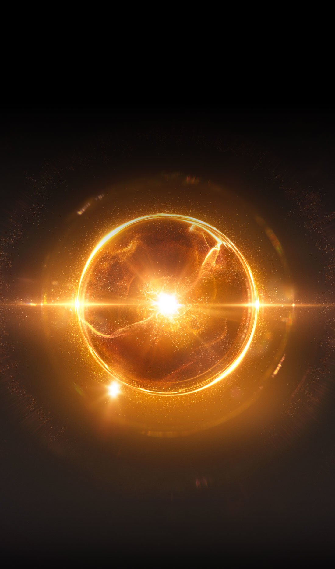 A radiant, golden orb pulsates with inner light, symbolizing the rejuvenating power of Sulwhasoo's Concentrated Ginseng Rejuvenating Cream and its ability to deliver visibly firmer, radiant skin.