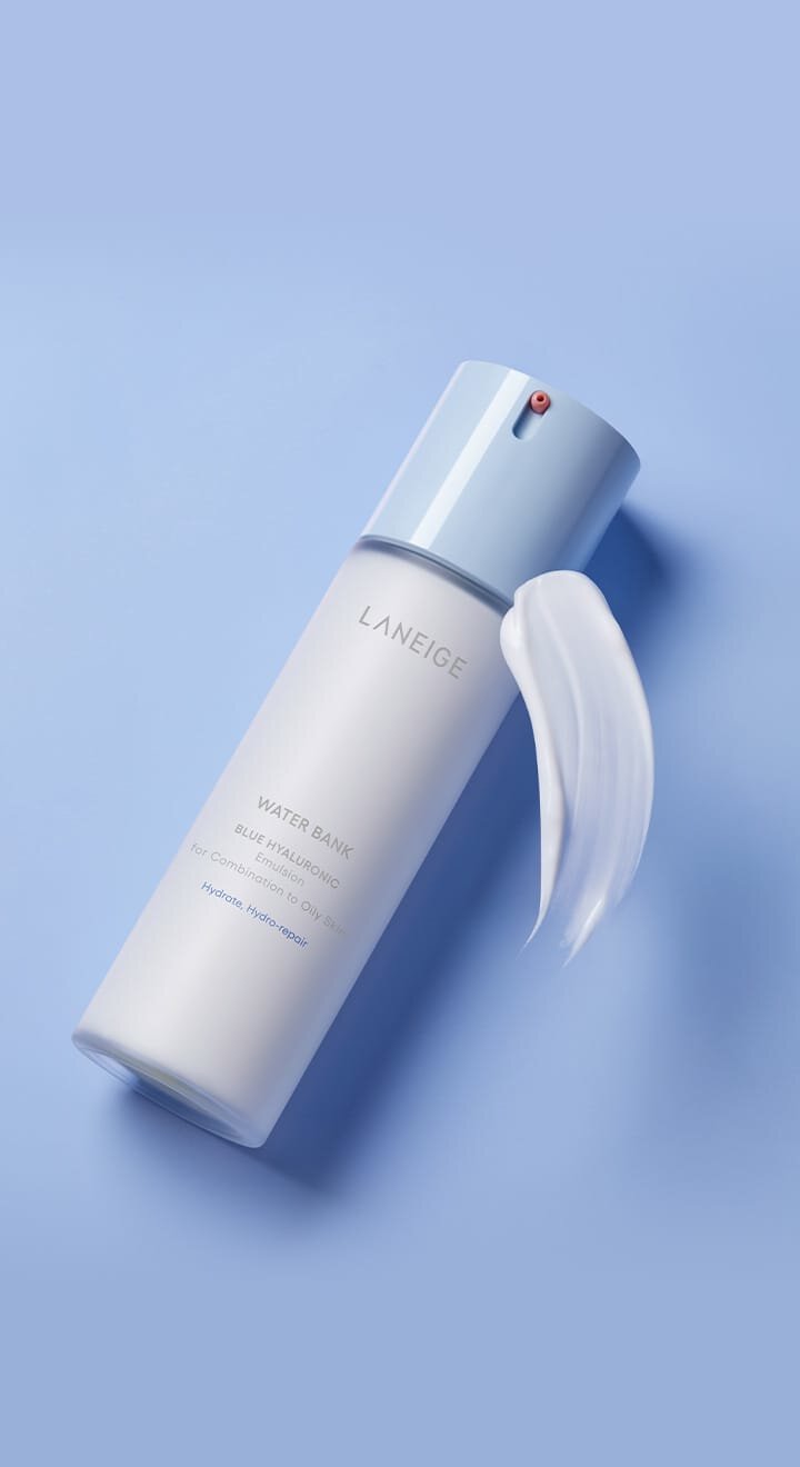 Water bank Blue Hyaluronic Emulsion for combination to Oily skin and Texture