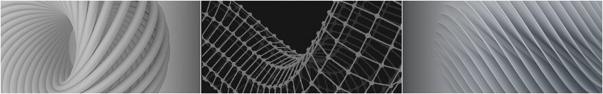 旋繞的紋理、精密的網狀結構與流動的平行線條交織成抽象圖案，細膩地詮釋出雪花秀「極致臻秀能量修護安瓶」深層細胞再生與煥活能量的意象。