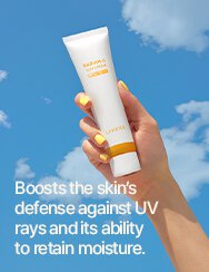 Boosts the skin’s defense with Vitamin C against UV rays and its ability to retain moisture.
