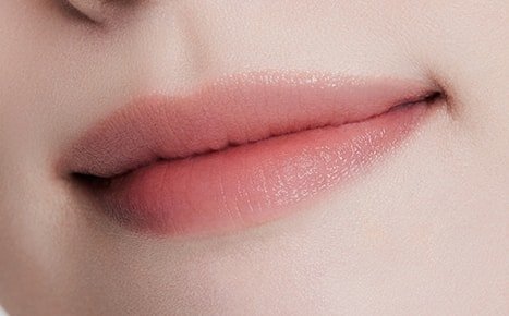 A model with Perfecting Lip Color NO. 330 BLOOM applied once