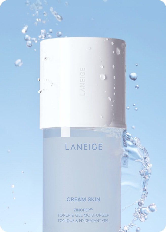 CREAM SKIN ZINCPEP™ TONER & GEL MOISTURIZER product image showing its container and formula texture