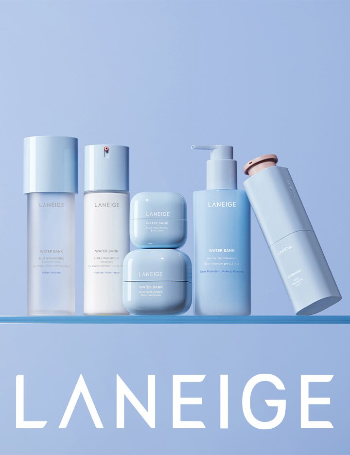 Laneige Water Bank Blue Hyaluronic Line :Toner/Emulsion(for Combination to Oily Skin), Gel/Cream Moisturizer, Gentle Gel Cleanger, SERUM