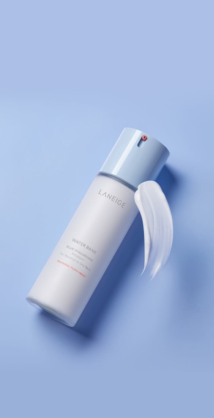Water bank Blue Hyaluronic Emulsion for normal to Dry skin and Texture