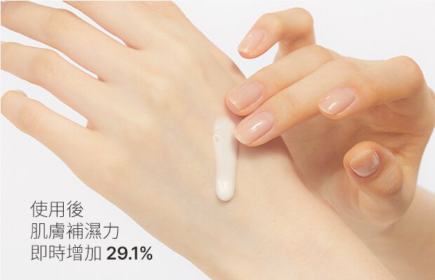 使用後肌膚保濕效果即時增加 29.1%