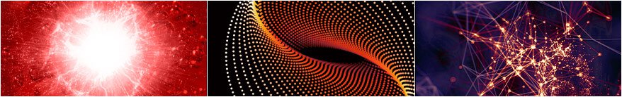 抽象的視覺意象展現出從紅色宇宙背景中綻放的耀眼白光、橙紅色光點的動態旋渦，以及深藍背景上交織的金色光網，象徵雪花秀「極致臻秀能量修護安瓶」所釋放的強大能量與深層細胞修護力。