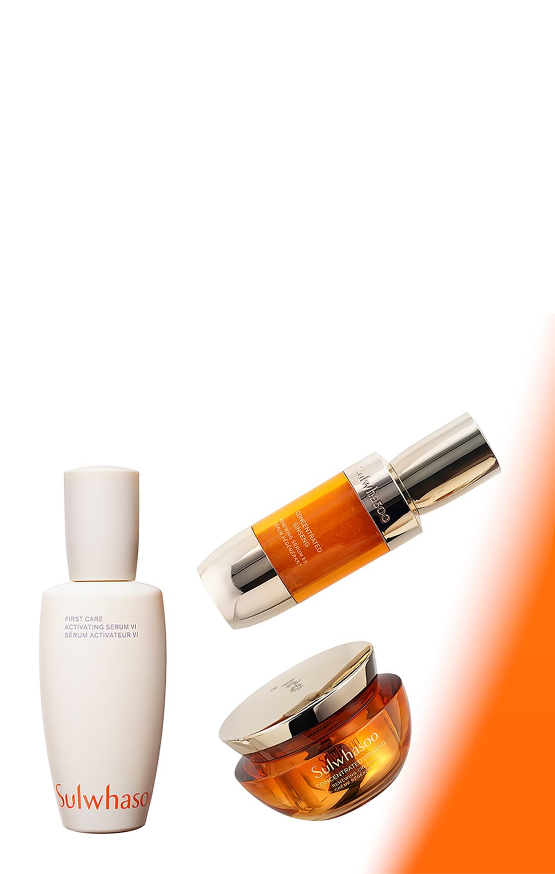 Achieve a health and radiant skin with the Sulwhasoo First Care Activating Serum. Follow it up with Concentrated ginseng renewing cream & serum. Your skin will look naturally revitalized and feel replenished