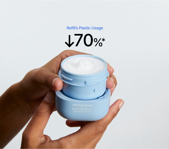 REPLACEABLE: Water Bank Cream Refill Pod, reduced 70% Plastic Usage