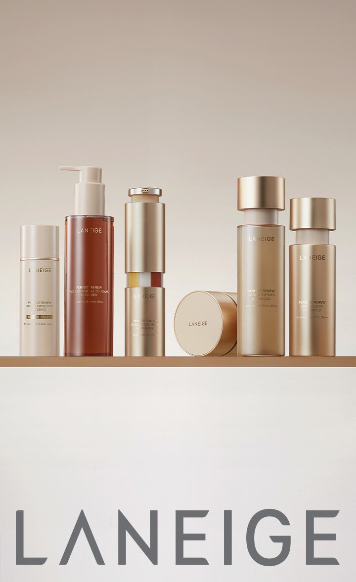 LANEIGE Perfect Renew 3X Lineup Product Image - Signature Serum, Skin Refiner, Emulsion, Cream Advanced